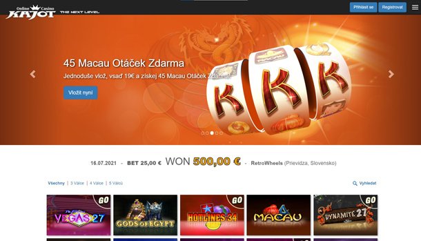 Kajot Casino - home page