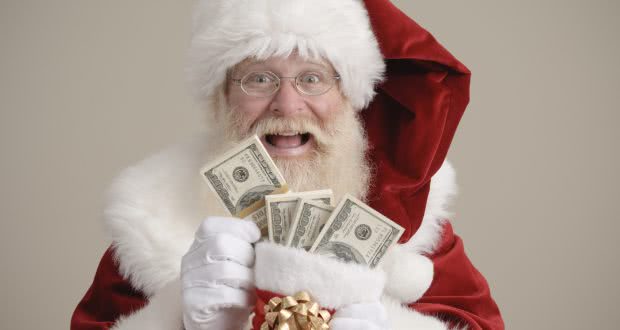 Santa rozdává peníze