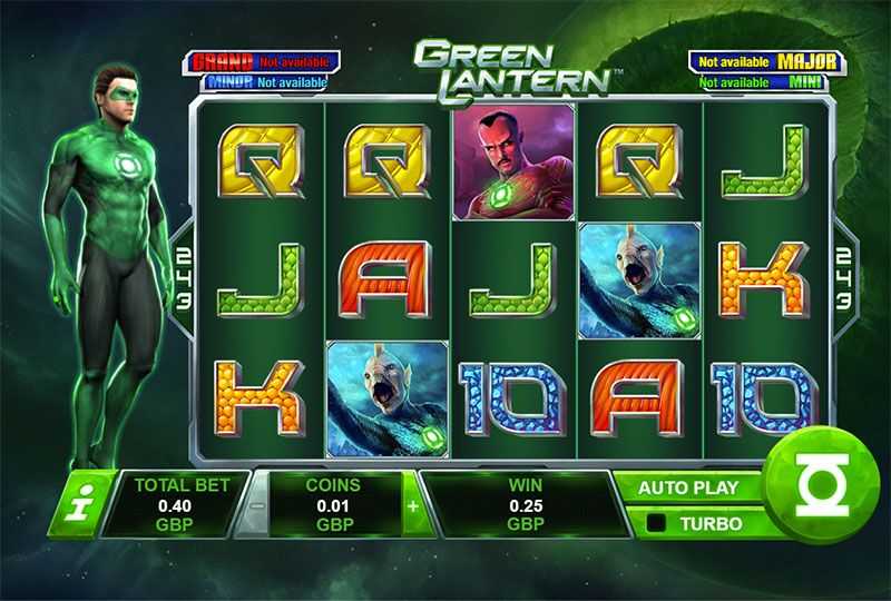 Výherní automat Green Lantern - základní hra