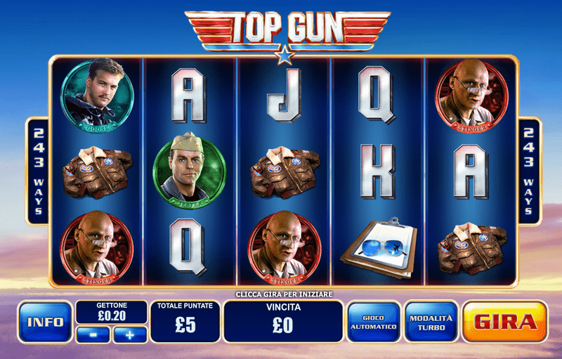 Výherní automat Top Gun - základní hra