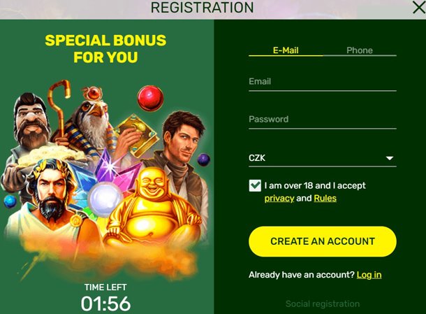 Lucky Bird online casino - registrace