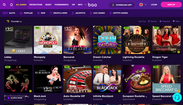 Hrát v online casinu Bao Casino