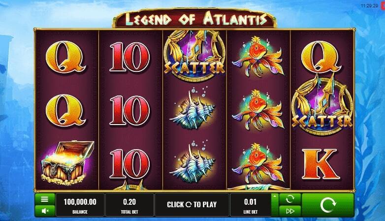 Free spiny na automat Legend of Atlantis